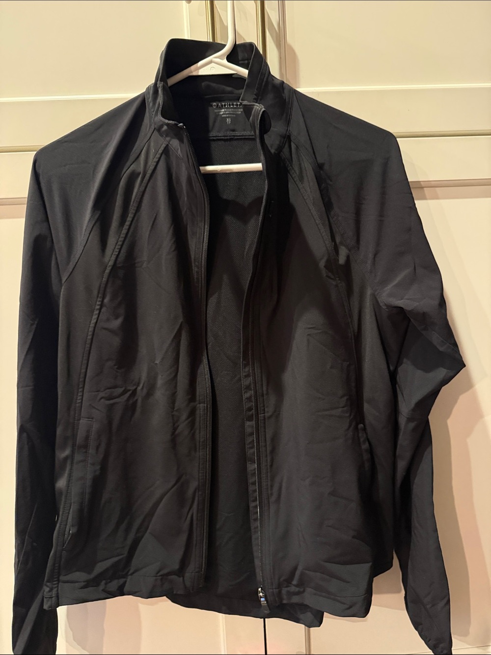 Athleta Run With It Jacket Black XS Lightweight Running Windbreaker UPF 50+